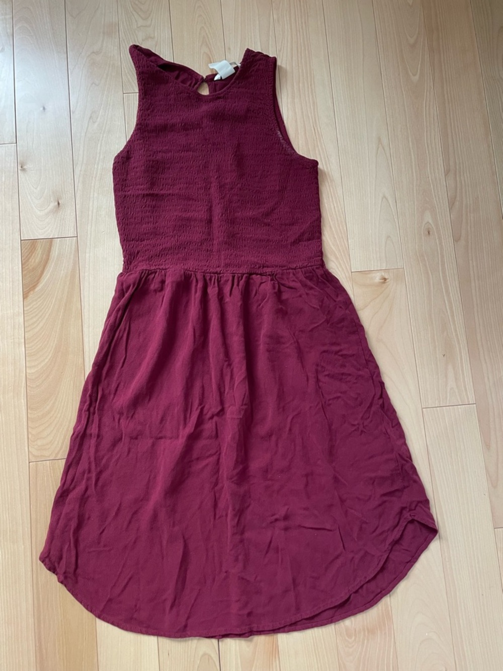 H&M Burgundy High-Low Sleeveless Dress